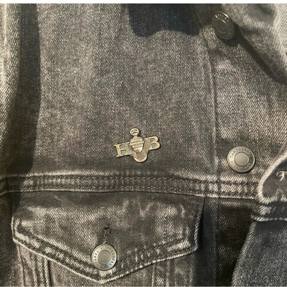 House of Blues Black Denim Jean Jacket Sz Med - Picture 5 of 7